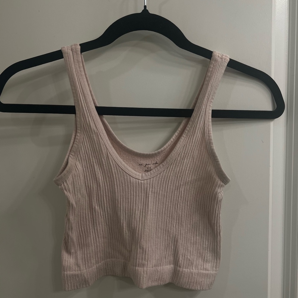 Urban Outfitters Out From Under Ribbed Light Pink Cropped Tank Top | Size Small